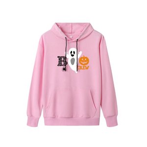 Halloween Women's Autumn Winter Lined Casual 100% Cotton Print <b>Hoodie</b> Sweatshirt Long Sleeve Pocket Pullover - Product Image 5