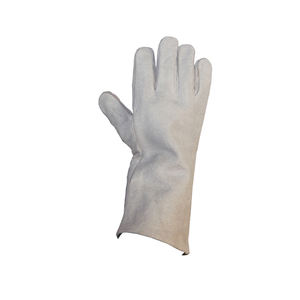 Guantes de trabajo de cuero de vaca de grado AB personalizados de alta calidad Diseño de seguridad en la espalda de una pieza para protección de manos y brazos - Product Image 3