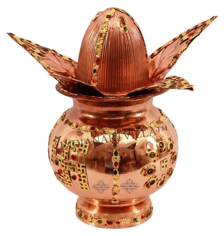 Hand gefertigte Metall Kalash zum Großhandels preis Handgemachte dekorative spirituelle Topf Tempel Zweck Dekor Home Hersteller & Exporteur