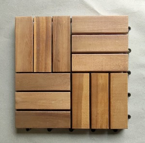 Plancher en bois d'ingénierie en acacia, dalles de terrasse en bois plastique à emboîtement, style bois massif pour meubles d'extérieur - Product Image 5