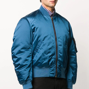 Chaqueta de bombardero de manga larga con cremallera para hombre - Product Image 3