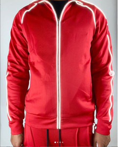 Chándales de entrenamiento para correr para hombre, trajes de Joggers con cremallera y logotipo personalizado, conjunto de 2 piezas, chándal reflectante de diseñador para hombre - Product Image 5