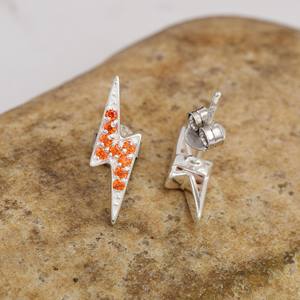 Alta cantidad 925 Sterling Sier Pendientes Thder Bolt Shaped Natural Citrine Faceted Gemstone Fabricado Joyería - Product Image 4