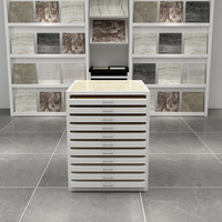 Étagère de présentation moderne en mosaïque de quartz couleur métallique avec tiroir coulissant pour armoire