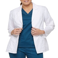 Unisex Kadın Modası %65 Polyester %35 Pamuk Poplin Özelleştirilmiş Renkli Laboratuvar Önlüğü OEM S-XXL Bedenleri Hastane Üniforması