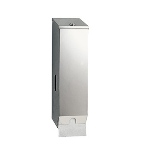 Distributeur de papier toilette carré à trois rouleaux en acier inoxydable SSS pour usage commercial - Product Image 1