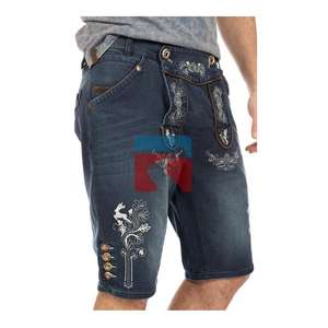 Bavarian Oktoberfest Lederhose Men Jean <b>Shorts</b> Hot Pants Christmas Pants (German Trachten Oktoberfest Pant) - Product Image 4