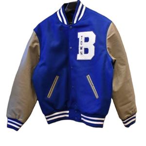 เสื้อแจ็กเก็ตขนสัตว์เกรดสูงสำหรับผู้ชายเสื้อโค้ทขนปุยฤดูหนาวสไตล์เบสบอลปกตั้งปักลาย - Product Image 3