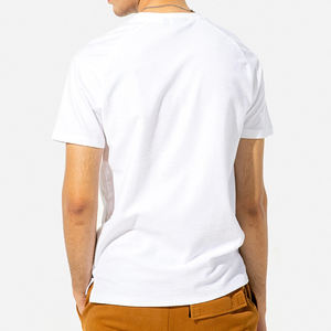 Camisetas de diseño personalizado de punto con cuello redondo 100% algodón manga corta casual en blanco OEM con logotipo liso estampado por encargo - Product Image 6