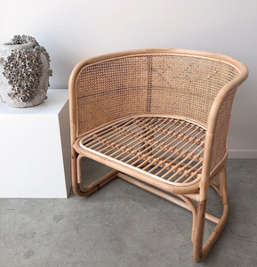 Fauteuil et chaise en rotin naturel Vintage, meubles de salon - Product Image 2