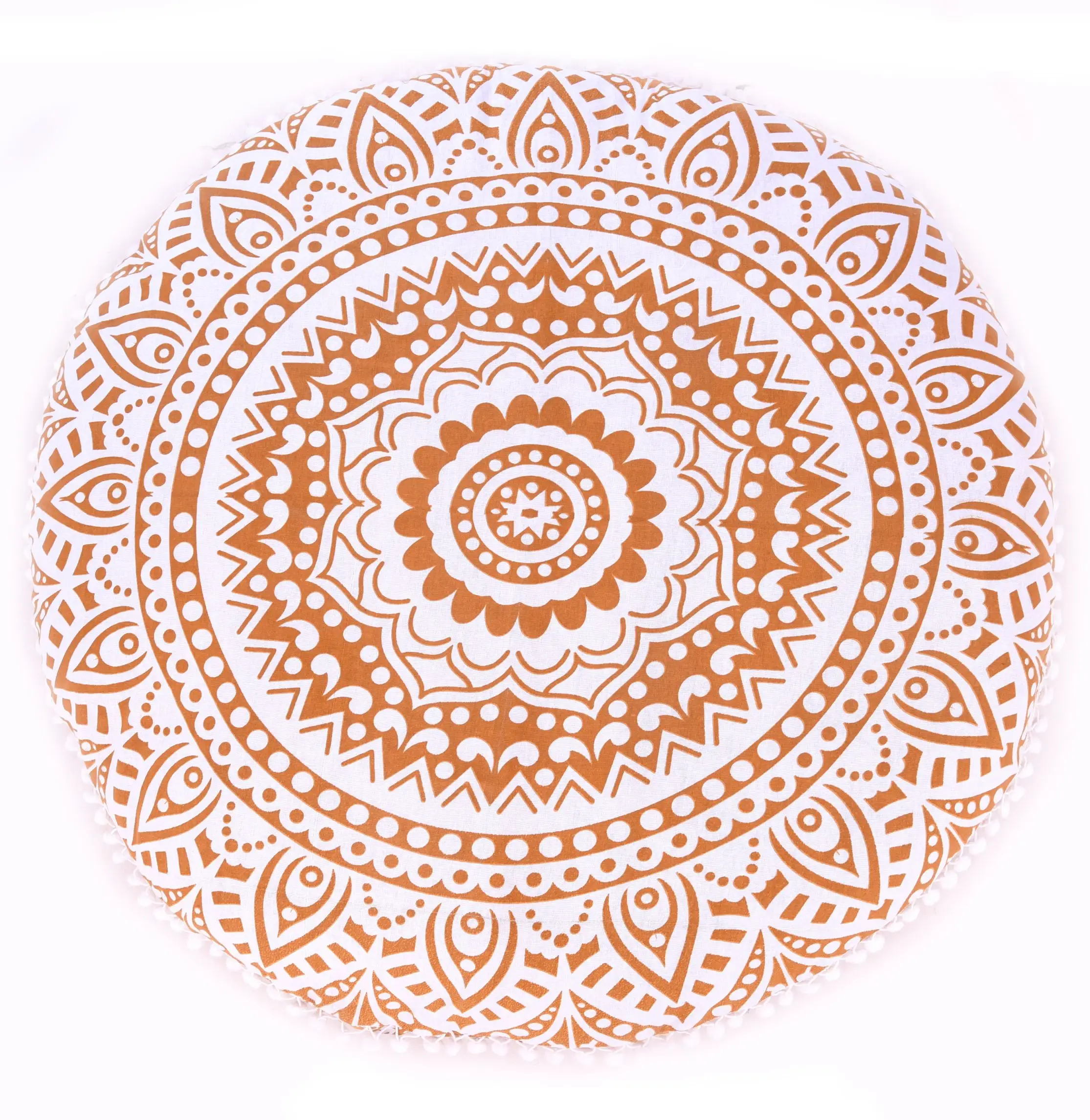 Indischen Dekorative Baumwolle Handgemachte Top Qualität Runde Ombre Mandala 32 "Zoll Boden Kissen Abdeckung Kissen Fall