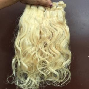 Extensions de cheveux humains vierges indiens Remy blonds, double trame tissée/micro-liens, 100g, double tirage JAE - Product Image 1