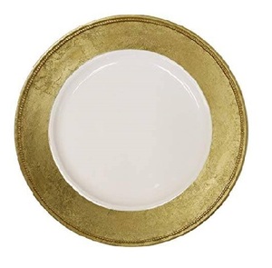 Plaque de charge martelée plaquée or pour mariage Plaque de charge en métal en cuivre Plaque de charge ronde martelée en métal - Product Image 2