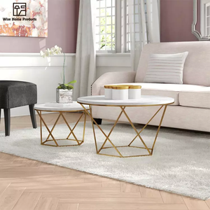 Mesa de centro decorativa de Metal con diseño de hojas, espejo superior - Product Image 2