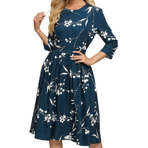 Dernière robe tendance, robes décontractées, style vintage français, col carré, style occidental, manches bouffantes, femme - Product Image 6