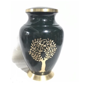 Urna funeraria de Metal para adultos, urna negra con hojas de plata conmemorativas, urna de cremación de cenizas funerarias, estilo americano/europeo - Product Image 5