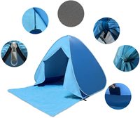 UPF 50 + Parapluie de sport portable automatique instantané Tente de plage à une chambre avec abri solaire pour bébé