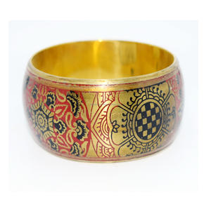 1975 August International fair jewelry Shows colorful <b>metal</b> bangles for Women Textured multicolor enamel bangles Jewelry - Product Image 2