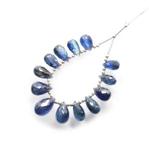 Handmade Blue Kyanite Faceted Pear Shape <b>Beads</b> High Quality Briolette <b>Stone</b> <b>Beads</b> for Jewelry Making-Wholesale - Product Image 5