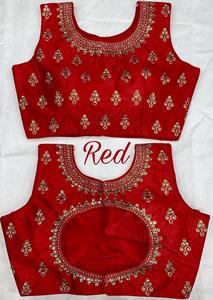 Blusa de seda con bordado de fantasma para mujer, blusa de seda india de aspecto moderno, barata, lista para usar, venta al por mayor, surat - Product Image 5