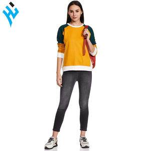 2025 última moda alta calidad liso cuello redondo pulóver 100% algodón suave logotipo personalizado mujer sudadera - Product Image 5