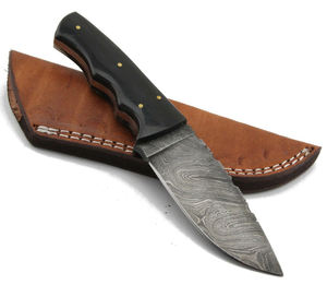 ZR ZR # มีดสกินเนอร์ดามัสกัสทำมือ 581 เล่ม ใบมีดคงที่ สแตนเลสสตีล สำหรับล่าสัตว์และตั้งแคมป์ ด้ามไม้ปรับแต่งได้ รับผลิตแบบ OEM - Product Image 1