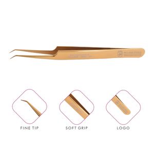 แหนบต่อขนตาสีโรสโกลด์,แหนบปริมาณสแตนเลส,แหนบปริมาณ6มม. 45องศาและแหนบแยก - Product Image 1