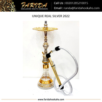 Ensemble de chicha en laiton de luxe égyptien avec inserts en argent véritable, personnalisable, édition limitée, fait main, gravé à la main en profondeur