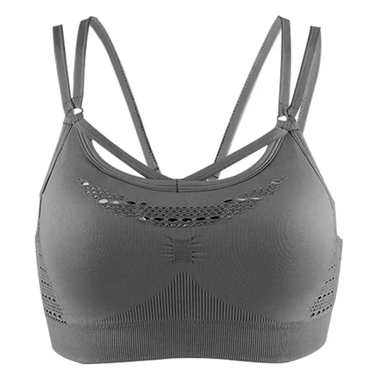 Soutien-gorge de sport sans manches à séchage rapide pour femmes à impact élevé avec fermeture éclair sur le devant et bretelles réglables