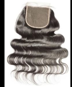 Cierre de encaje humano de grado Remy virgen indio Estilo de onda natural sin procesar Súper doble dibujado Sensación de mano suave Doble - Product Image 4