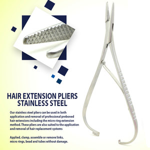 Sharpinst Stainless Steel Black Color 17 CM Hair Extension Pliers with Soft Black Rexine <b>Zipper</b> Case - Product Image 3