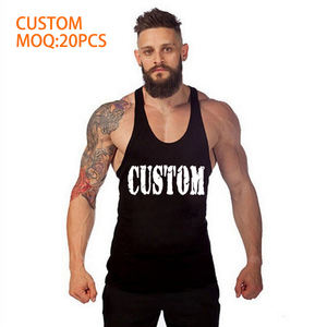 Camiseta sin mangas de secado rápido personalizada para hombre, chaleco deportivo informal con tirantes y insignia de punto bordada, esencial para el culturismo en el gimnasio - Product Image 2