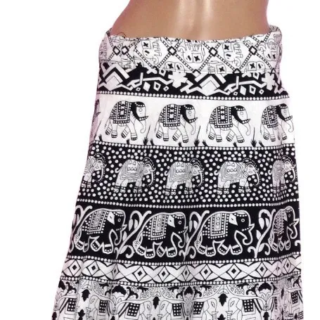 Falda de Panel largo de algodón-faldas mágicas Vintage-ropa india tradicional faldas modernas de seda y algodón-estampado de elefante rajastán