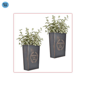 Grandes jardinières murales en métal galvanisé de finition antique Design personnalisé décoration de jardin jardinière en métal fabricant de maison exportateur - Product Image 1