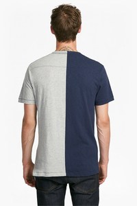 Custom T Shirt with Crew Neck Half Sleeve Color Block Two Tone t Shirt Split t Shirts with Embroidered logo - Product Image 3