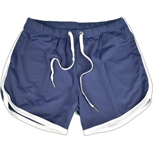 กางเกงกีฬาขาสั้นลำลองผู้ชายผ้าโพลีเอสเตอร์100% พรีเมี่ยมกางเกงขาสั้นเอวยางยืดสำหรับยิมพร้อมตะเข็บถัก3" - Product Image 3