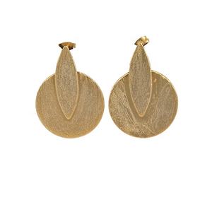 ต่างหูเม็ดเดี่ยวแบบเสร็จด้านออกแบบสำหรับผู้หญิงเครื่องประดับชุบทองเรขาคณิต-งานแต่งงานหรือของขวัญหมั้นสำหรับเธอ - Product Image 1