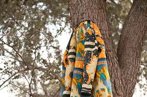 Women's <b>Quilted</b> Printed Reversible Cotton <b>Jacket</b> Factory Wholesale Stylish Winter Blue - Product Image 6