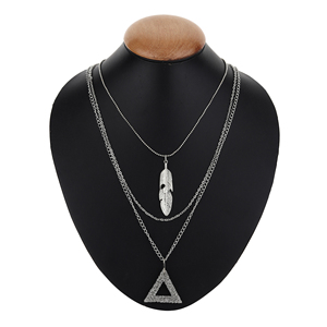 2024 para Amazon nueva llegada conjunto de colgante de corazón de múltiples gemas para mujer collar de 3 capas pendientes joyería de moda nueva F - Product Image 2