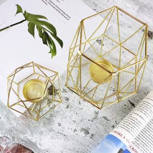 Bougeoir en fil de fer T au Look doré, photophore pour décoration de la maison, taille et couleur personnalisés - Product Image 4