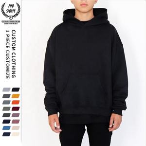 Sweat à capuche pour homme 100% coton 36oz 465GSM French Terry Black Oversized Heavyweight Solid Eco-Friendly Casual Style Winter Season - Product Image 3