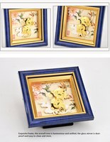 수제 공예품 3D 중국 황도대 그림 24k 금박 액자 전통 예술 벽 장식 그림 홈 데코 선물