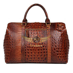 Sac de voyage Weekender en cuir véritable pour transporter différents accessoires 2023 New Style Women Crocodile Grain Pattern Duffle Bag - Product Image 3