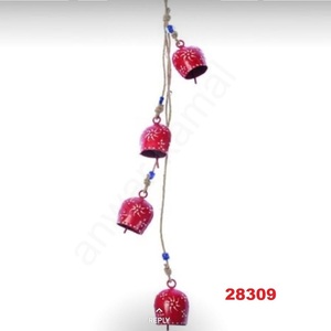 Carillon à vent rond en cuir peint, 1 pièce, cloche de vache - Product Image 1