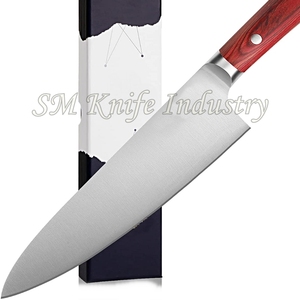 Ensemble de couteaux de chef professionnel forgé à la main nouvelle lame damas en acier allemand avec gaine en cuir personnalisée couteau de cuisine à manche en bois - Product Image 4