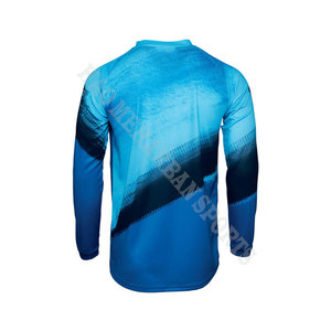 Maillot de motocross unisexe à manches longues, dégradé bleu, sublimation, polyester à séchage rapide, pour enfants, toutes saisons - Product Image 2