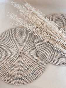 Banana and Water Hyacinth <b>Placemat</b> <b>Large</b> Handmade Braided <b>Placemats</b>, Boho <b>Placemats</b>, Natural <b>Placemats</b> Heat Resistant - Product Image 4