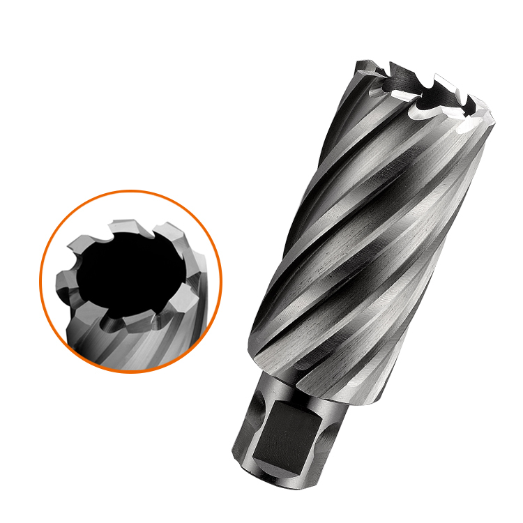 Universal shank annular cutter with pilot pin for use with magnetic drills