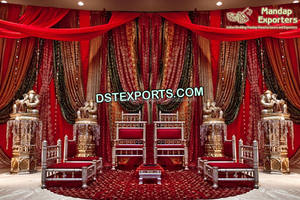 เก้าอี้ Mandap ออกแบบงานแต่งสไตล์ใบไม้,ชุดเก้าอี้ Mandap งานแต่งงานออกแบบพิเศษ - Product Image 4