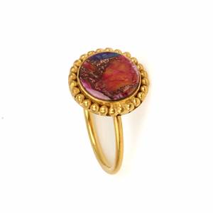 แหวนทองแดงเทอร์ควอยซ์นิรันดร์อัญมณีธรรมชาติ925ชุบทองแหวนดีไซเนอร์สำหรับงานแต่งงานของขวัญเครื่องประดับสำหรับผู้หญิง - Product Image 3